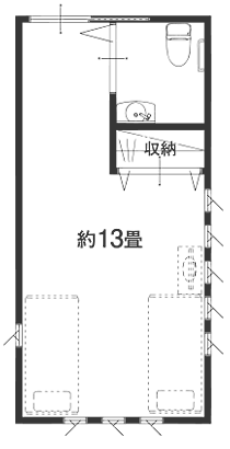 Bタイプ間取り 約13畳